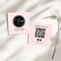 QR-Code Pink Weißes benutzerdefiniertes Logo Verbi