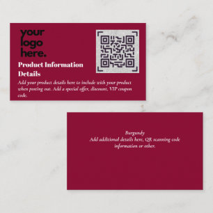 QR Code Produktverpackung Garantiedetails Coupon Begleitkarte
