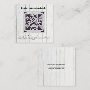 QR-Code-Produktverpackung Garantiedetails Coupon Begleitkarte