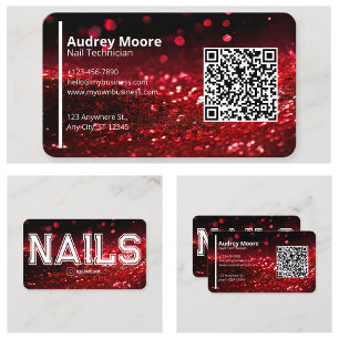 QR-Code Professioneller Kreativer Nageltechniker Visitenkarte