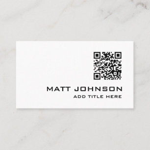 QR Code Professionnel Carte de visite blanc modern