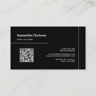QR-Code Profi Minimalistisch Schwarz Saubere Linie Visitenkarte