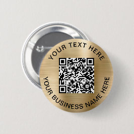 QR Code Promotional Gold Button