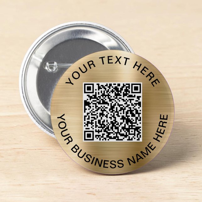 QR Code Promotional Gold Button (QR Code Promotional Gold Button)