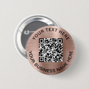 QR Code Promotional Rose Gold Button