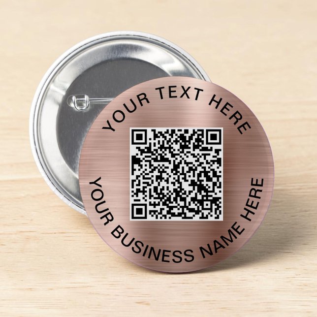 QR Code Promotional Rose Gold Button (QR Code Promotional Rose Gold Button)