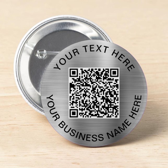 QR Code Promotional Silver Button (QR Code Promotional Silver Button)