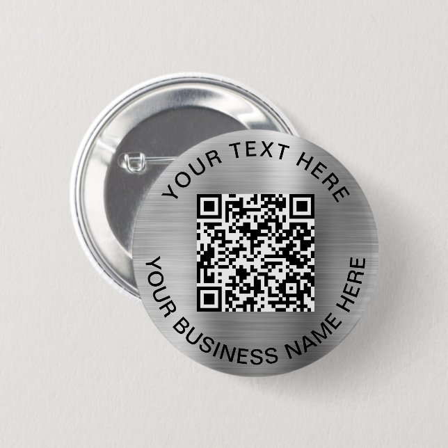 QR Code Promotional Silver Button (Vorne & Hinten)