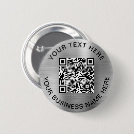 QR Code Promotional Silver Button