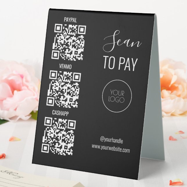 QR-Code prüfen Kontaktloses Firmenlogo Tischaufsteller (In Situ (Hochzeit))