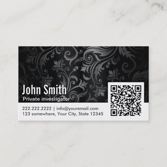 QR-Code-Prüfer Business Card für Ornamente Visitenkarte (Vorderseite)