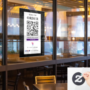 QR-Code-Prüfung auf Bestellung Restaurant Café Fensteraufkleber