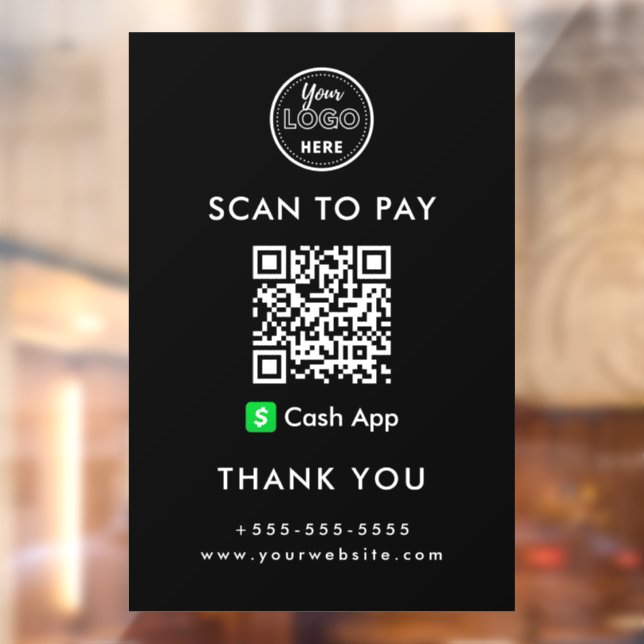 QR-Code-Prüfung für berufliche Cash-App-Logos Fensteraufkleber (Blatt 2)