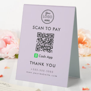 QR-Code-Prüfung für berufliche Cash-App-Logos Tischaufsteller