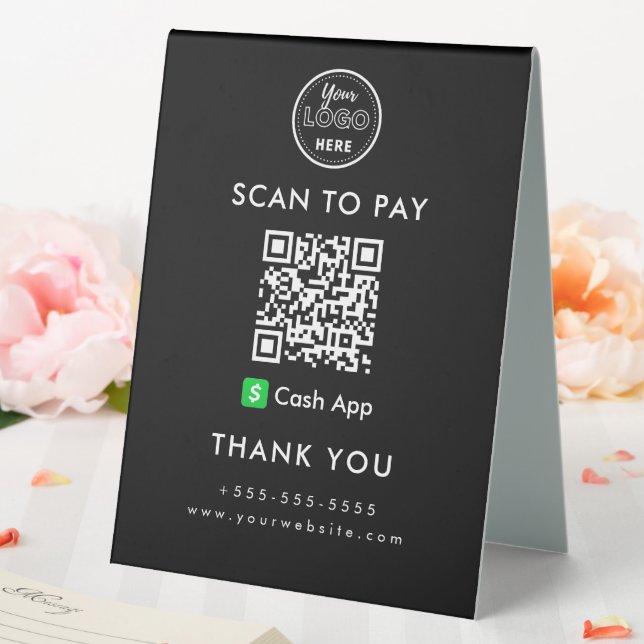 QR-Code-Prüfung für berufliche Cash-App-Logos Tischaufsteller (In Situ (Hochzeit))