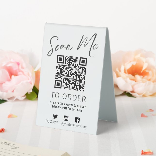 QR-Code-Prüfung für Menü- und Tischnummer-Café-Din Tischaufsteller (In Situ (Hochzeit))