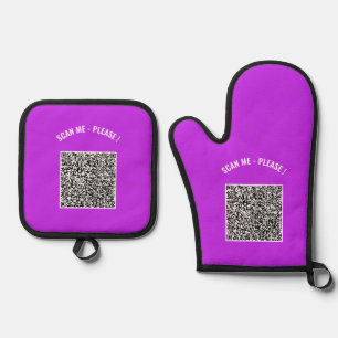 QR-Code-Prüfung Info zu Ihrem besonderen Nachricht Ofenhandschuh & Topflappen-Set