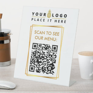 QR-Code-Prüfung zum Anzeigen des kontaktlosen Menü Sockelschild