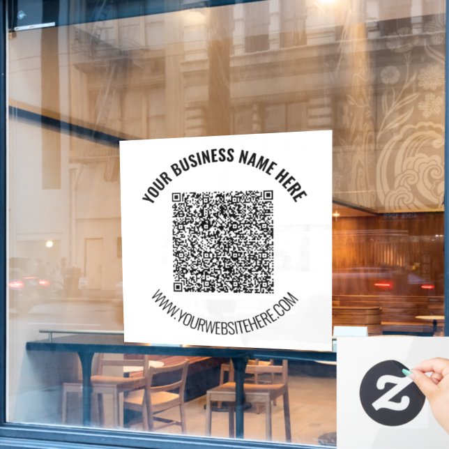 QR-Code-PrüfungI Benutzerdefinierte Textverarbeitu Fensteraufkleber (Café-Fenster)