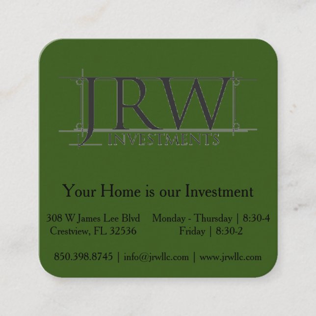 QR-Code Quadratische Visitenkarte (Vorderseite)