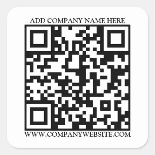 QR CODE QUADRATISCHER AUFKLEBER