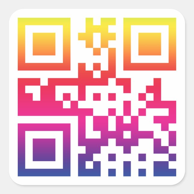 ☮ — QR-Code Quadratischer Aufkleber (Vorderseite)
