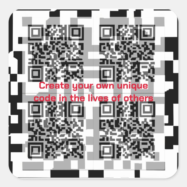 QR-Code Quadratischer Aufkleber (Vorderseite)