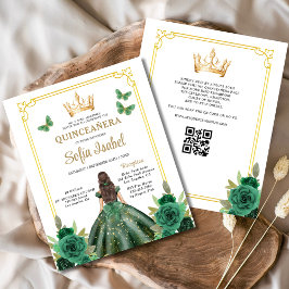 QR-Code Quinceanera Emerald Green Flyer
