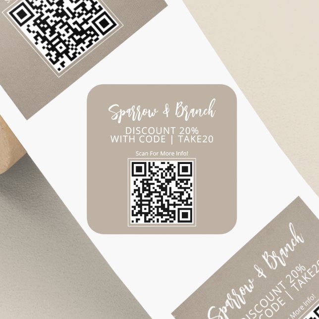 QR-Code-Rabattgutschein scannbar Quadratischer Aufkleber (Von Creator hochgeladen)