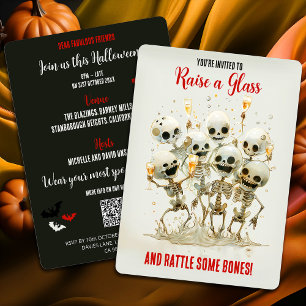 QR Code Rattle some Bones! Halloween Einladung