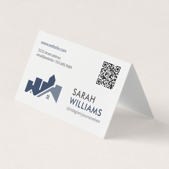 QR-Code | Real Anwesen Zuhause Visitenkarten (Vorderseite)