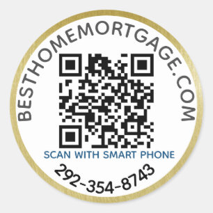 QR Code Realtor Hypothekengesellschaft Runder Aufkleber