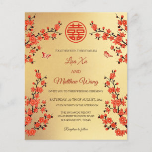 QR Code Red Cherry Blossom   Chinesische Hochzeit