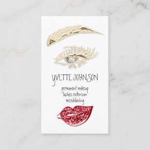 QR-Code Red Lips für das dauerhafte Makeup-Logo vo Visitenkarte