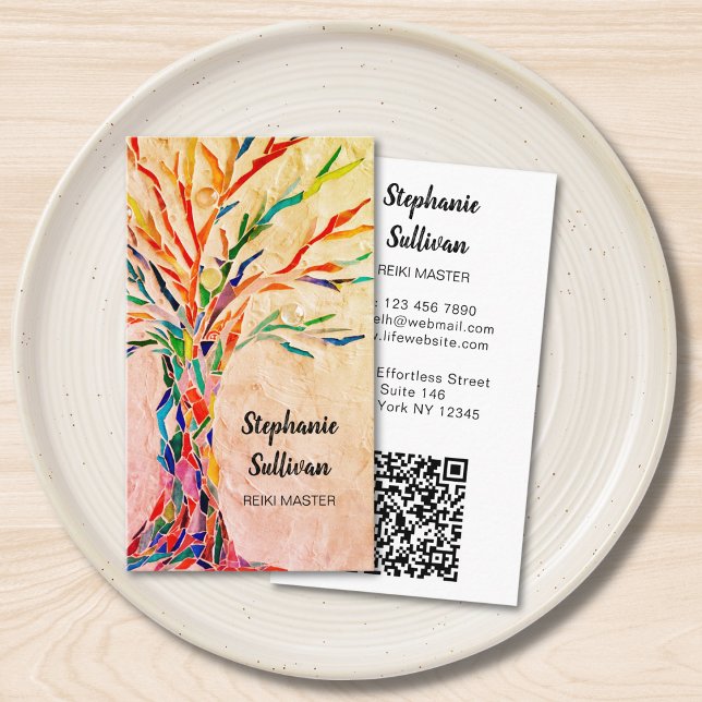 QR-Code-Regenbogenbaum-Reiki-Meister Visitenkarte (Von Creator hochgeladen)