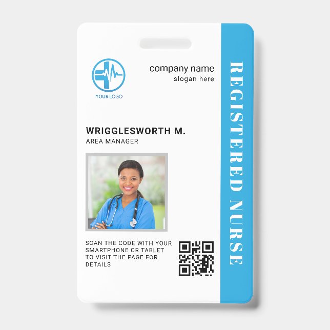 QR Code Registriert Foto-ID des Krankenpflegezentr Ausweis (Front)