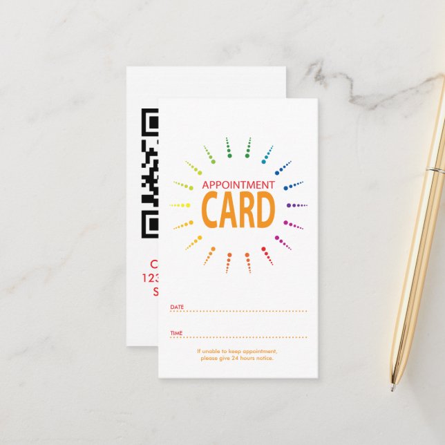 qr code rendez-vous rainbowBurst (Devant/Arrière en situation)