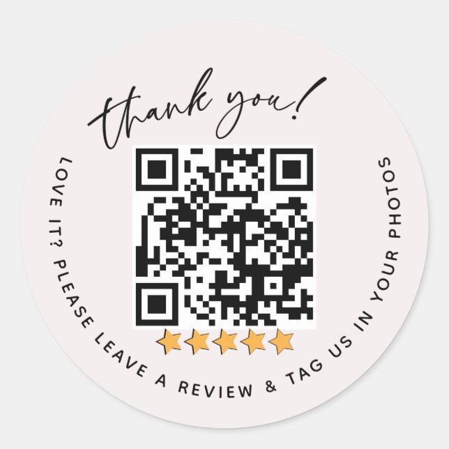 QR Code Review Packung Runder Aufkleber (Vorderseite)
