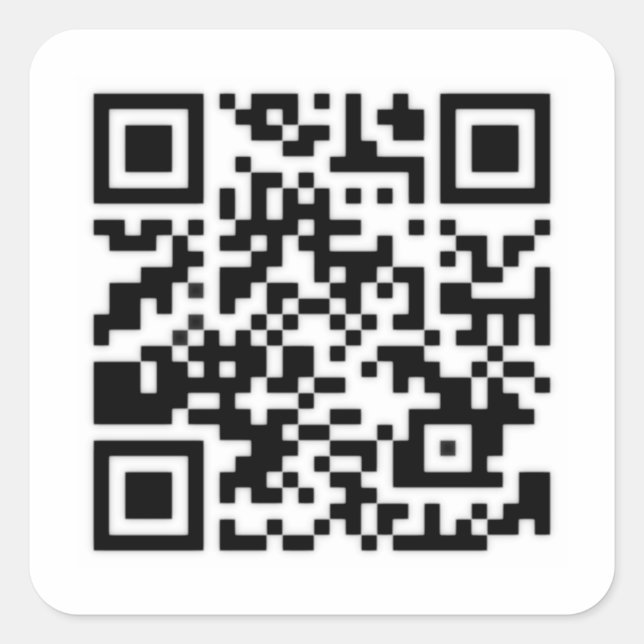 Qr Code RickRoll Gif Quadratischer Aufkleber (Vorderseite)