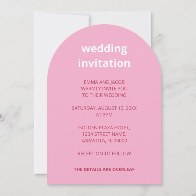 QR Code Rosa Magenta Alles in einer Hochzeitseinla Einladung (Vorderseite)