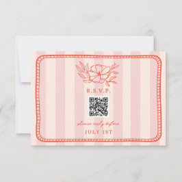 QR Code Rosa Streifen Blumenzange QR UAWG RSVP Karte