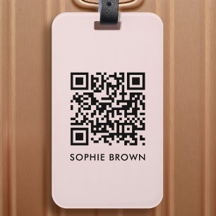 QR-Code Rosa Weibchenfarbener Scannable-Kontakt ve Gepäckanhänger