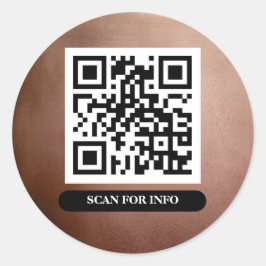 QR Code Rose Gold Einzigartiger Beruflicher Trendy Runder Aufkleber