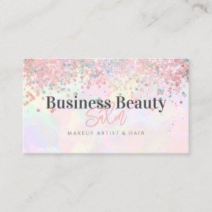 QR Code Rose Gold Glitzer Holografisch Rosa Schönh Visitenkarte