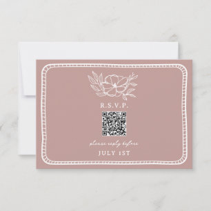 QR Code rose Mariage Floral QR RSVP