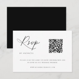 QR Code RSVP Card für zeitgenössische Chic Wedding Karte