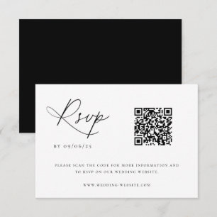 QR Code RSVP Card für zeitgenössische Chic Wedding Karte