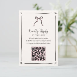 QR-Code-RSVP-Karte für rosa Ribbon - Whimsical Wed RSVP Karte