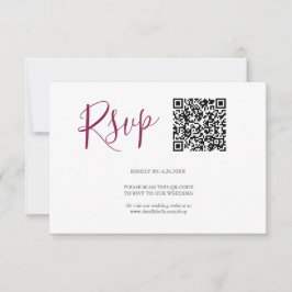 QR-Code RSVP-Karten Burgundy RSVP Karte