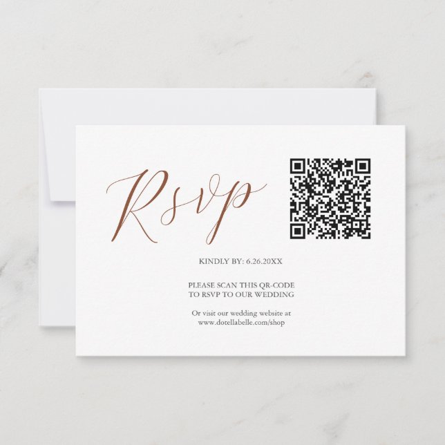 QR-Code RSVP-Karten Einfach RSVP Karte (Vorderseite)